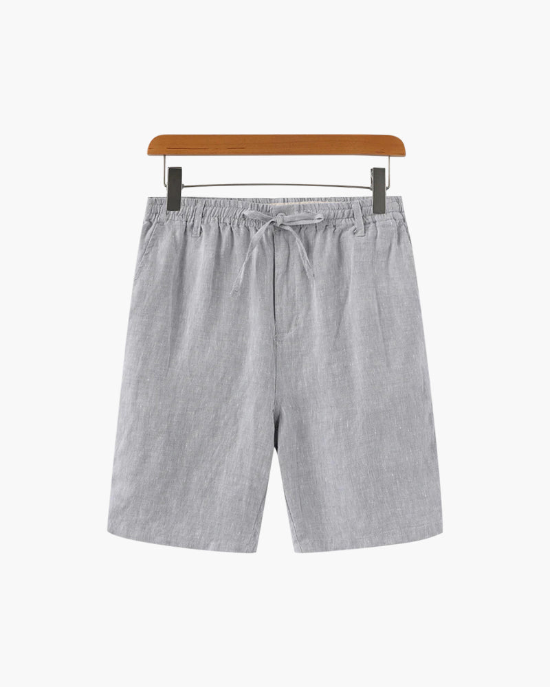 Herren Shorts Leinen Gerade Passform Sommer Casual-Velnorah