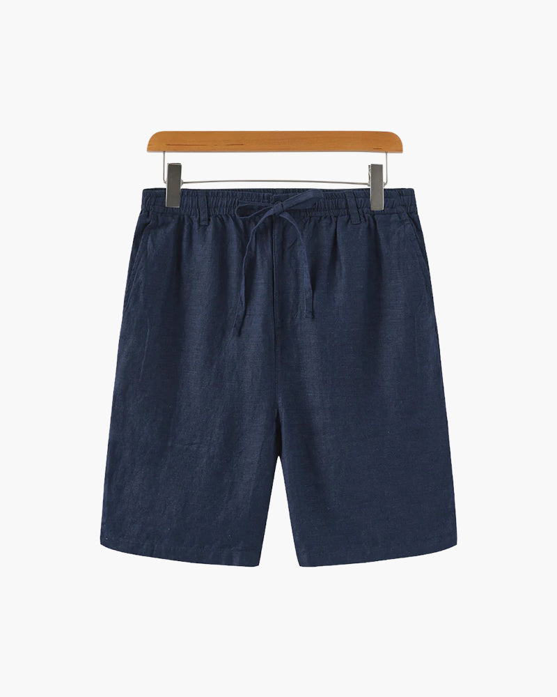 Herren Shorts Leinen Gerade Passform Sommer Casual-Velnorah