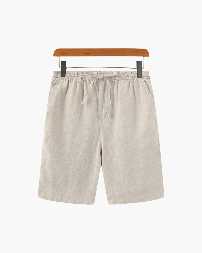 Herren Shorts Leinen Gerade Passform Sommer Casual-Velnorah