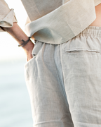 Herren Shorts Leinen Gerade Passform Sommer Casual-Velnorah