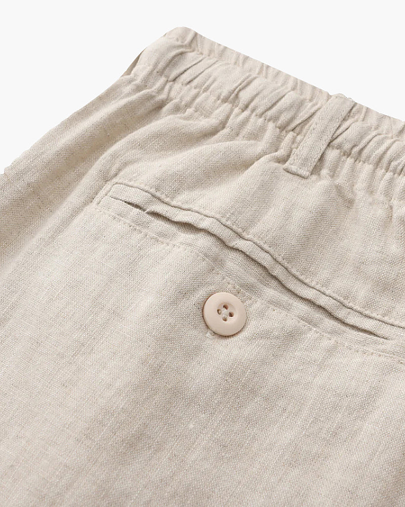 Herren Shorts Leinen Gerade Passform Sommer Casual-Velnorah