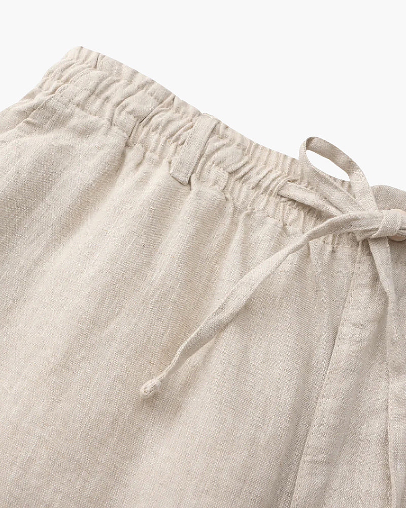 Herren Shorts Leinen Gerade Passform Sommer Casual-Velnorah