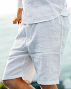 Herren Shorts Leinen Gerade Passform Sommer Casual-Velnorah