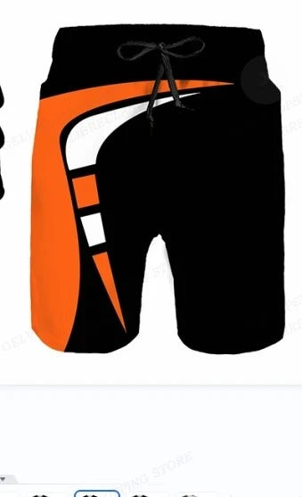 Herren Sommer Badehose mit Kordelzug und grafischem Design-Velnorah