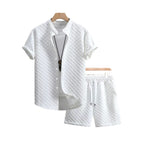 Herren Sommer-Set mit Stehkragen-Hemdjacke und Shorts