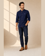 Herren Premium Komfort Trachtenhemd aus atmungsaktiver Baumwolle - gallery-editorial - Navy Blau