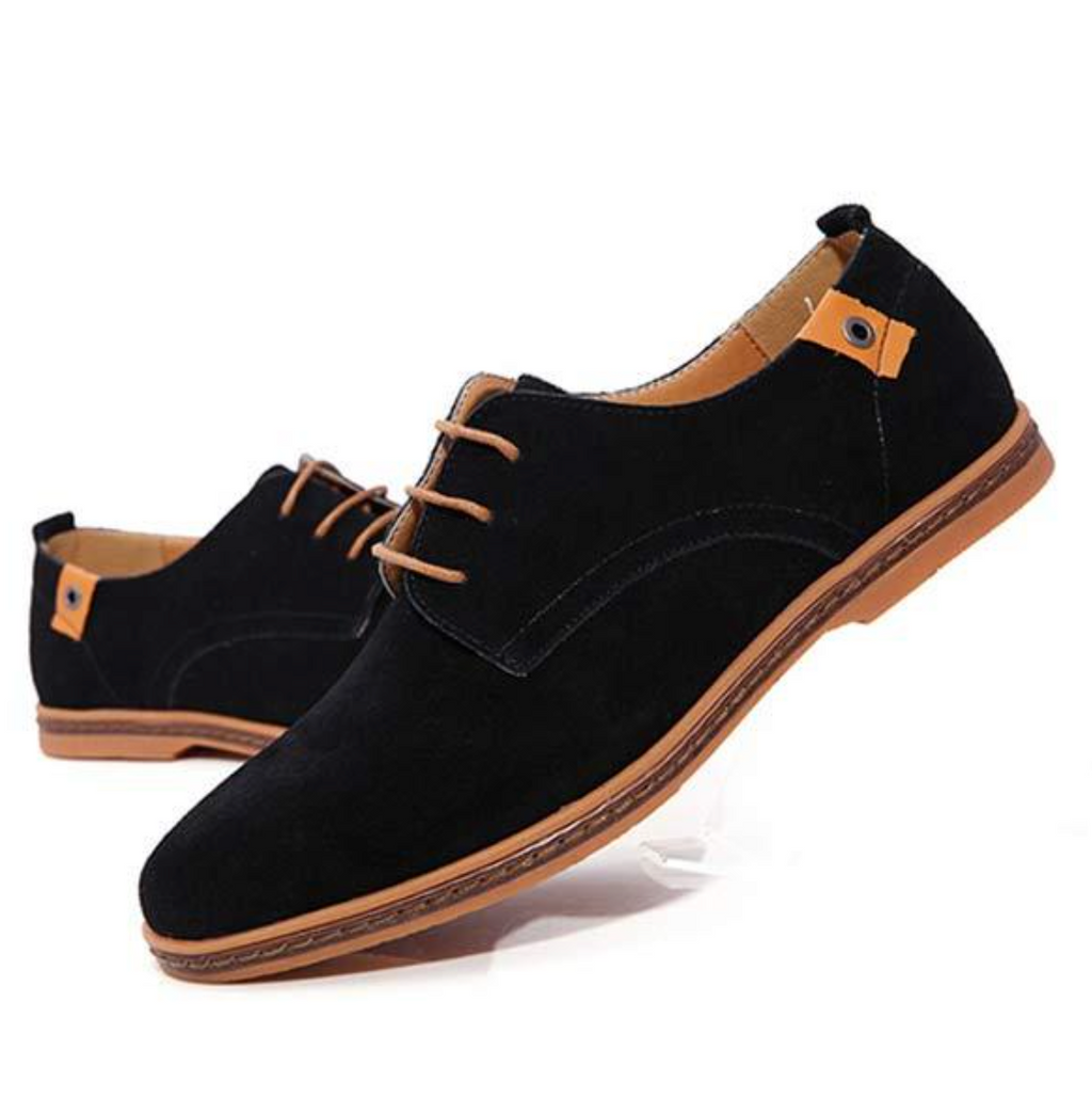 Herren Wildleder Derby Schuhe mit Schnürung und Texturfinish-Velnorah