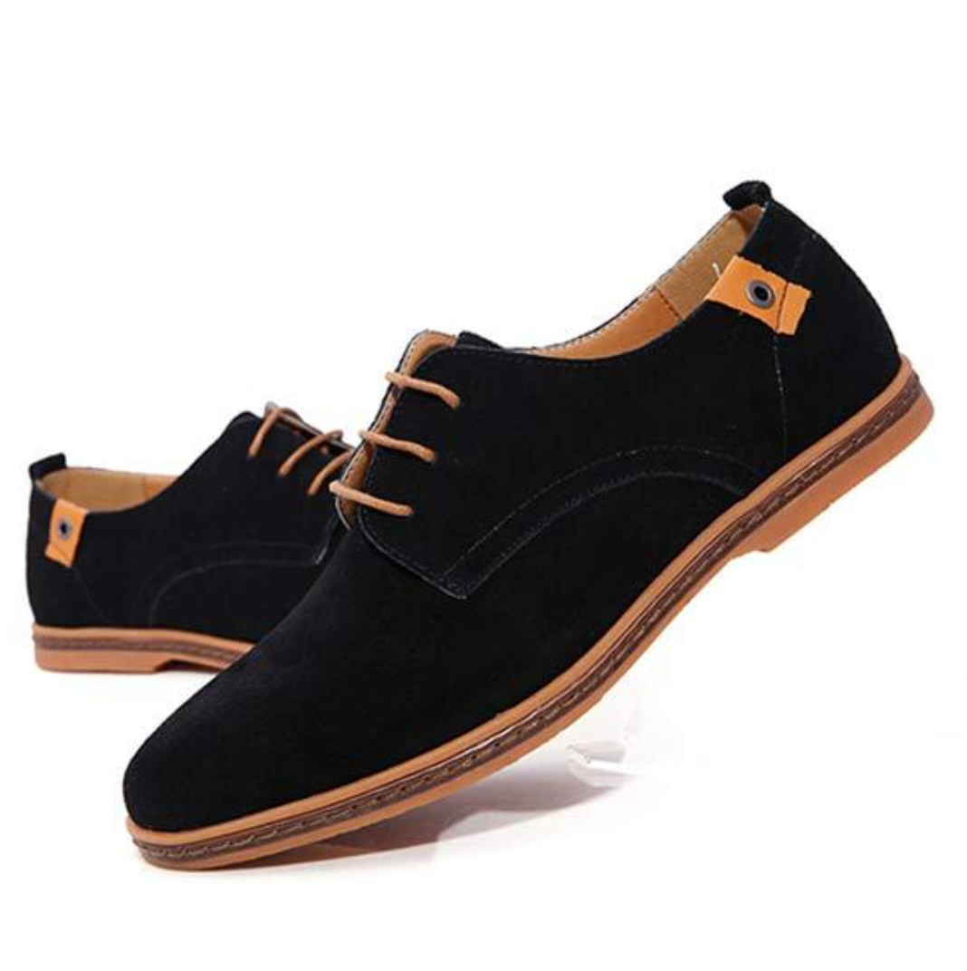 Herren Wildleder Derby Schuhe mit Schnürung und Texturfinish-Velnorah