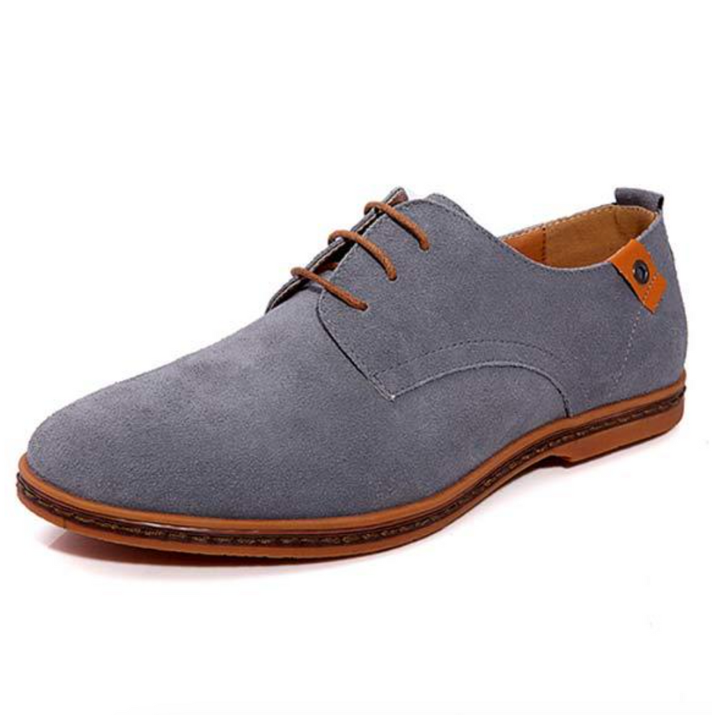 Herren Wildleder Derby Schuhe mit Schnürung und Texturfinish-Velnorah