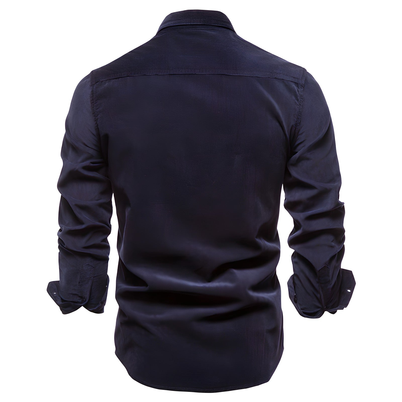 Herrenbluse mit langen Ärmeln und Brusttaschen-Velnorah
