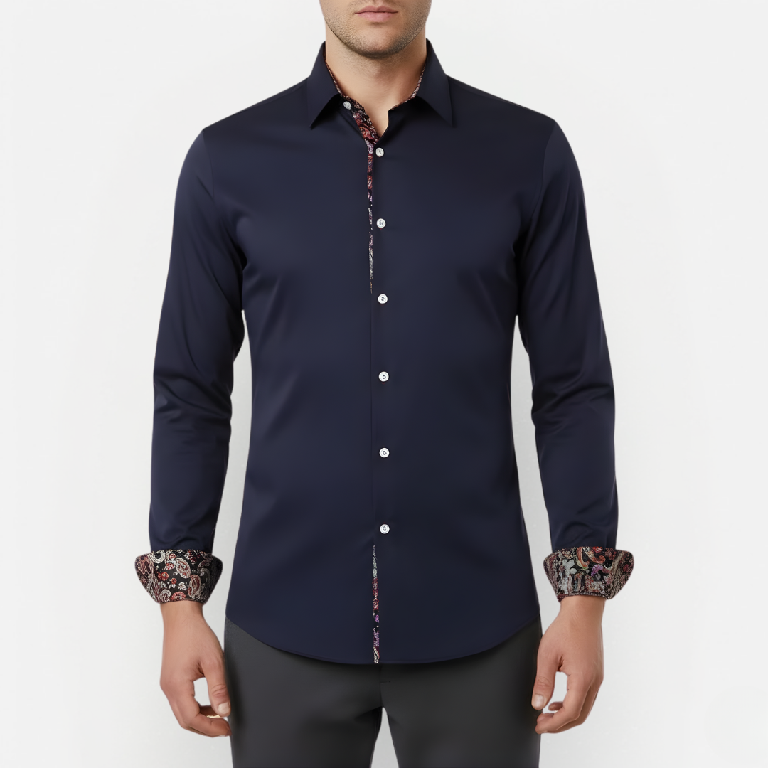 Herrenhemd Paisleymuster Lange Ärmel Casual-Velnorah