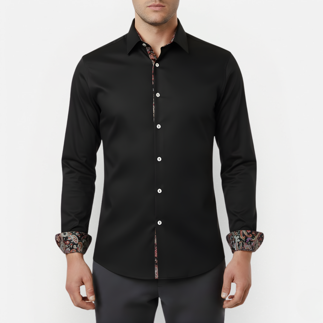 Herrenhemd Paisleymuster Lange Ärmel Casual-Velnorah