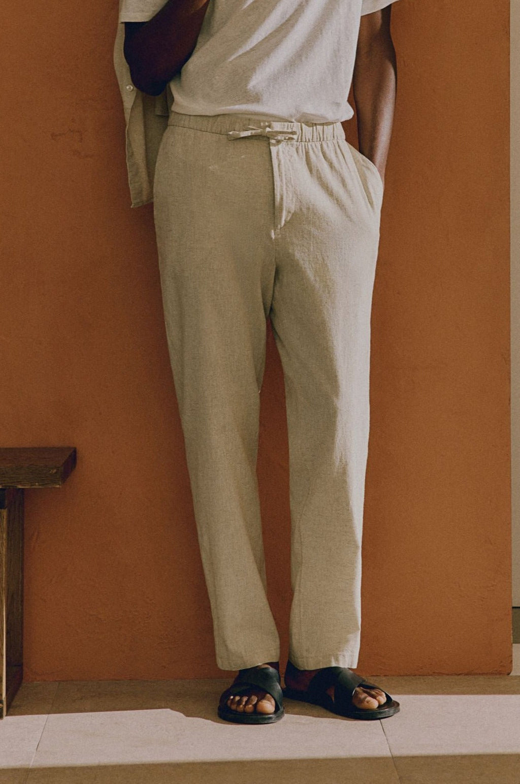 Herrenhose Relaxed Fit mit Kordelzug und elastischem Bund-Velnorah