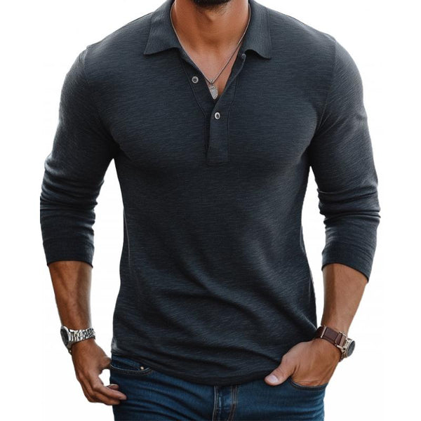 Herrenpolo Lange Ärmel Slim Fit Casual-Velnorah