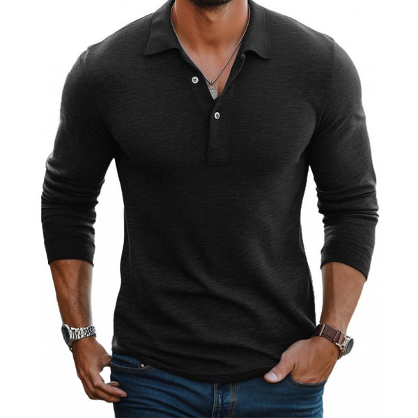 Herrenpolo Lange Ärmel Slim Fit Casual-Velnorah