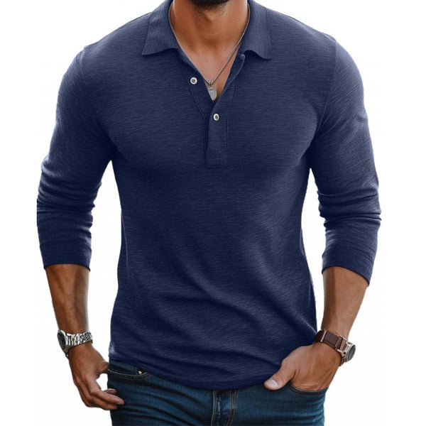 Herrenpolo Lange Ärmel Slim Fit Casual-Velnorah