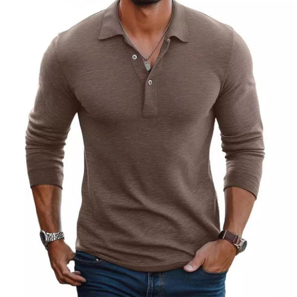 Herrenpolo Lange Ärmel Slim Fit Casual-Velnorah