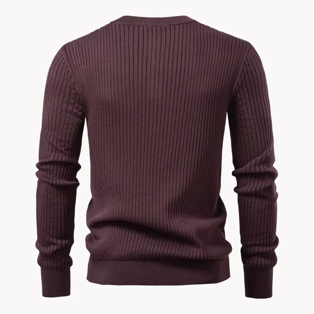 Herrenpullover mit Rundhalsausschnitt und Knopfverschluss für den täglichen Gebrauch-Velnorah