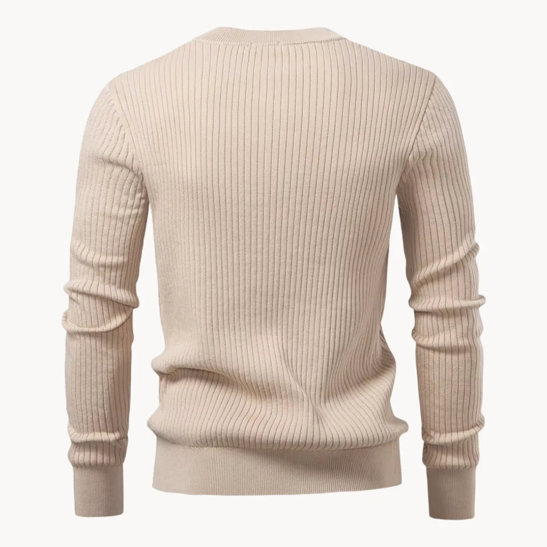 Herrenpullover mit Rundhalsausschnitt und Knopfverschluss für den täglichen Gebrauch-Velnorah