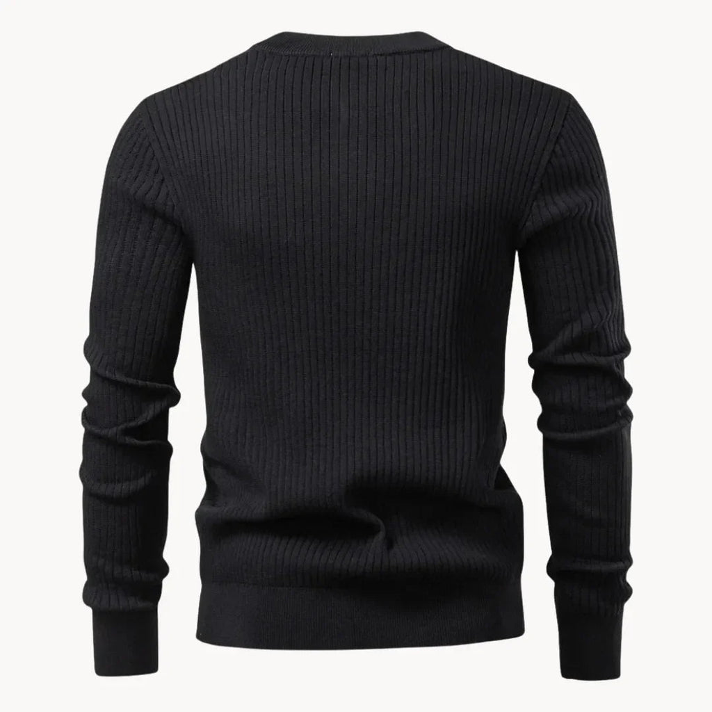 Herrenpullover mit Rundhalsausschnitt und Knopfverschluss für den täglichen Gebrauch-Velnorah