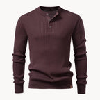 Herrenpullover mit Rundhalsausschnitt und Knopfverschluss für den täglichen Gebrauch-Velnorah