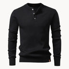 Herrenpullover mit Rundhalsausschnitt und Knopfverschluss für den täglichen Gebrauch-Velnorah