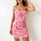 Hochtaillierte Strapless Brautkleid für Frauen mit Blumenmuster-Velnorah