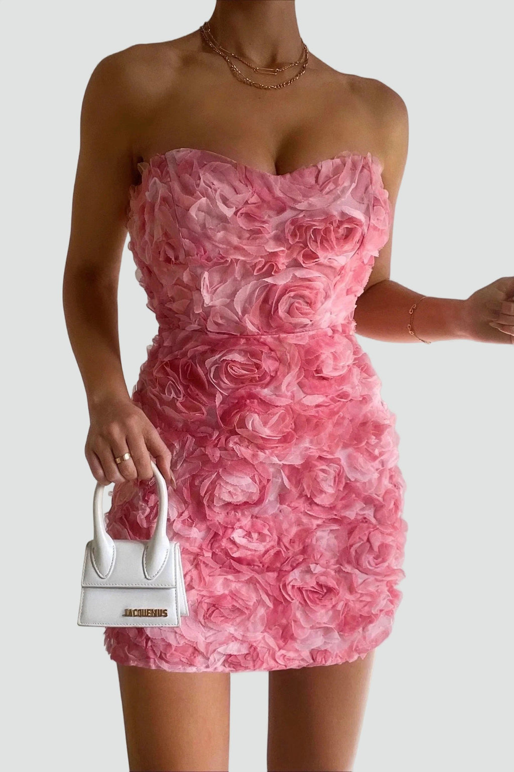 Hochtaillierte Strapless Brautkleid für Frauen mit Blumenmuster-Velnorah