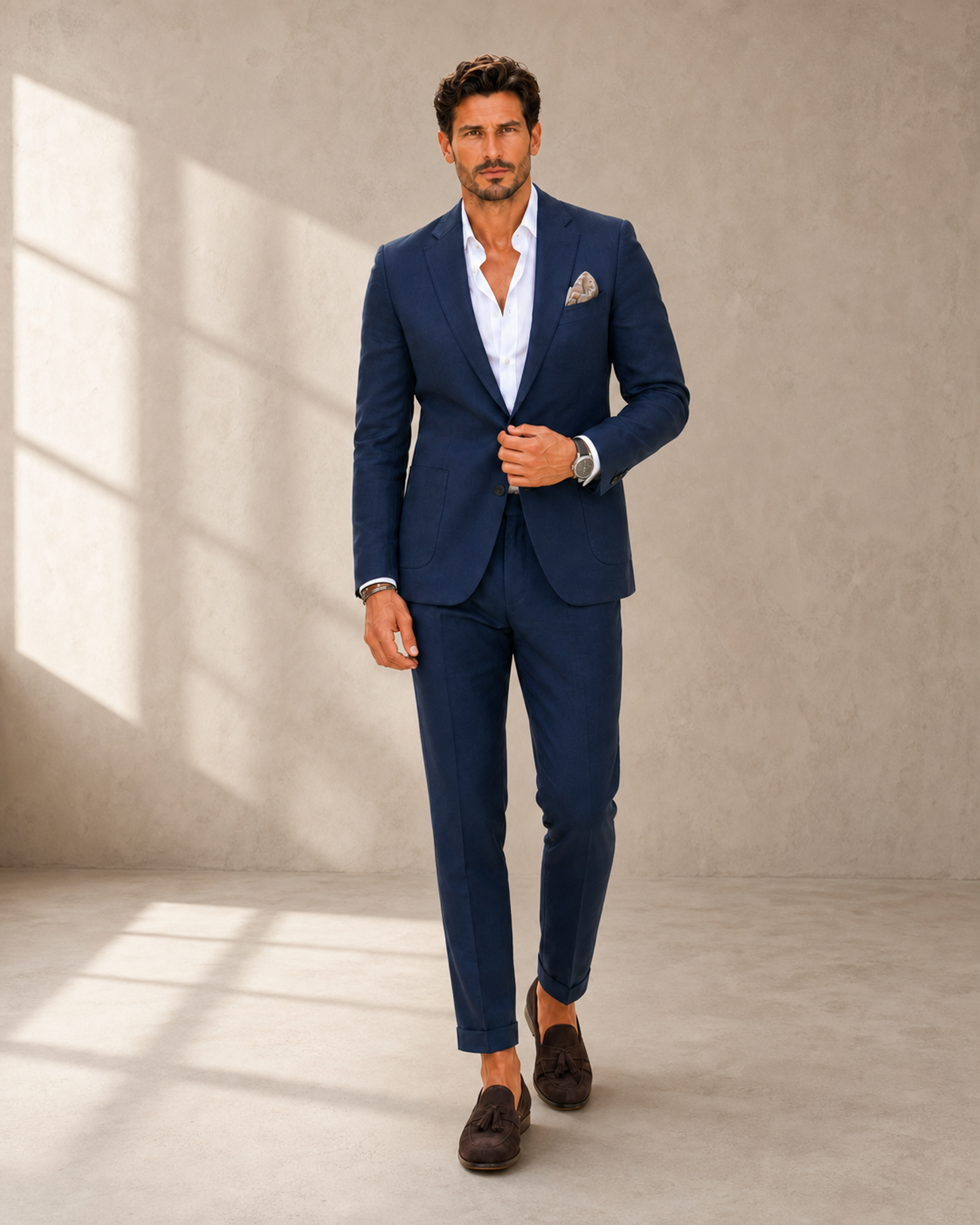 Herren Leinenanzug 2-teilig – leichtes Sakko und Hose für den Sommer