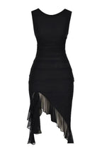 Kleid Damen Mesh Runder Hals Niedriger Rücken Mittellang Gala-Velnorah