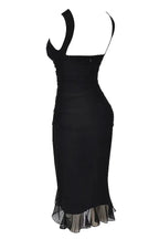 Kleid Damen Mesh Runder Hals Niedriger Rücken Mittellang Gala-Velnorah