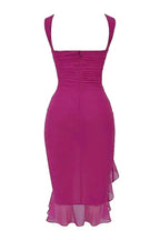 Kleid Damen Mesh Runder Hals Niedriger Rücken Mittellang Gala-Velnorah