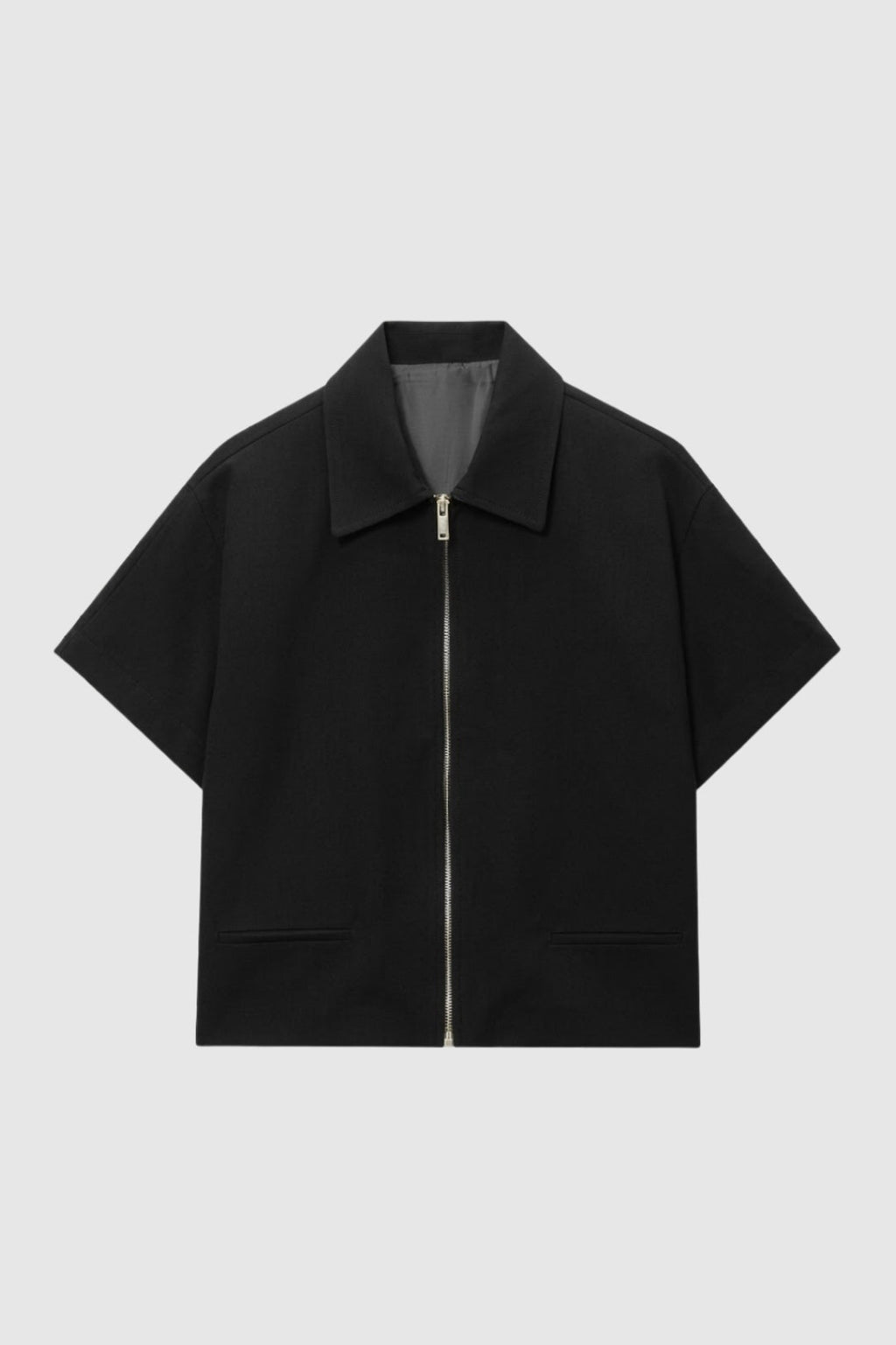 Kurze Jacke Damen Cropped Reißverschluss Revers Casual Chic-Velnorah