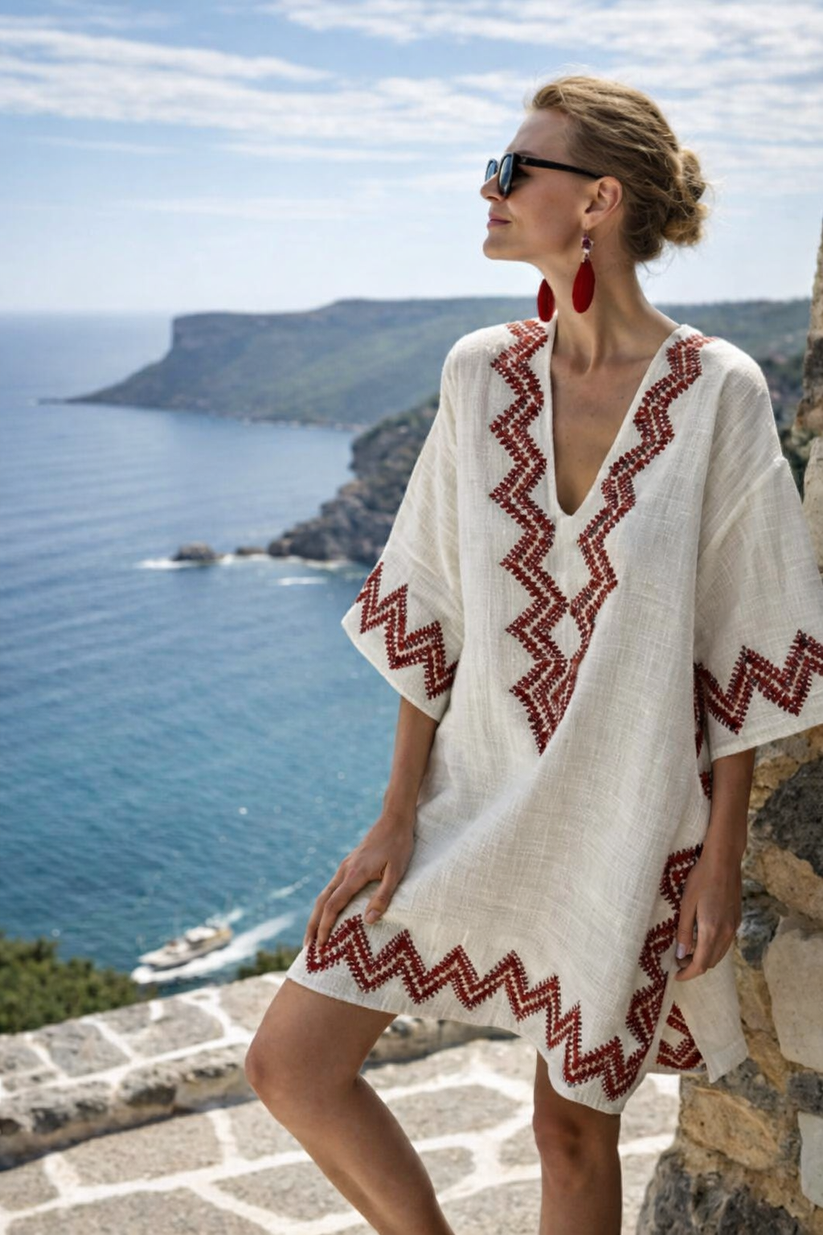 Kurzes Strandkleid Damen Lockere Form Sommer-Velnorah