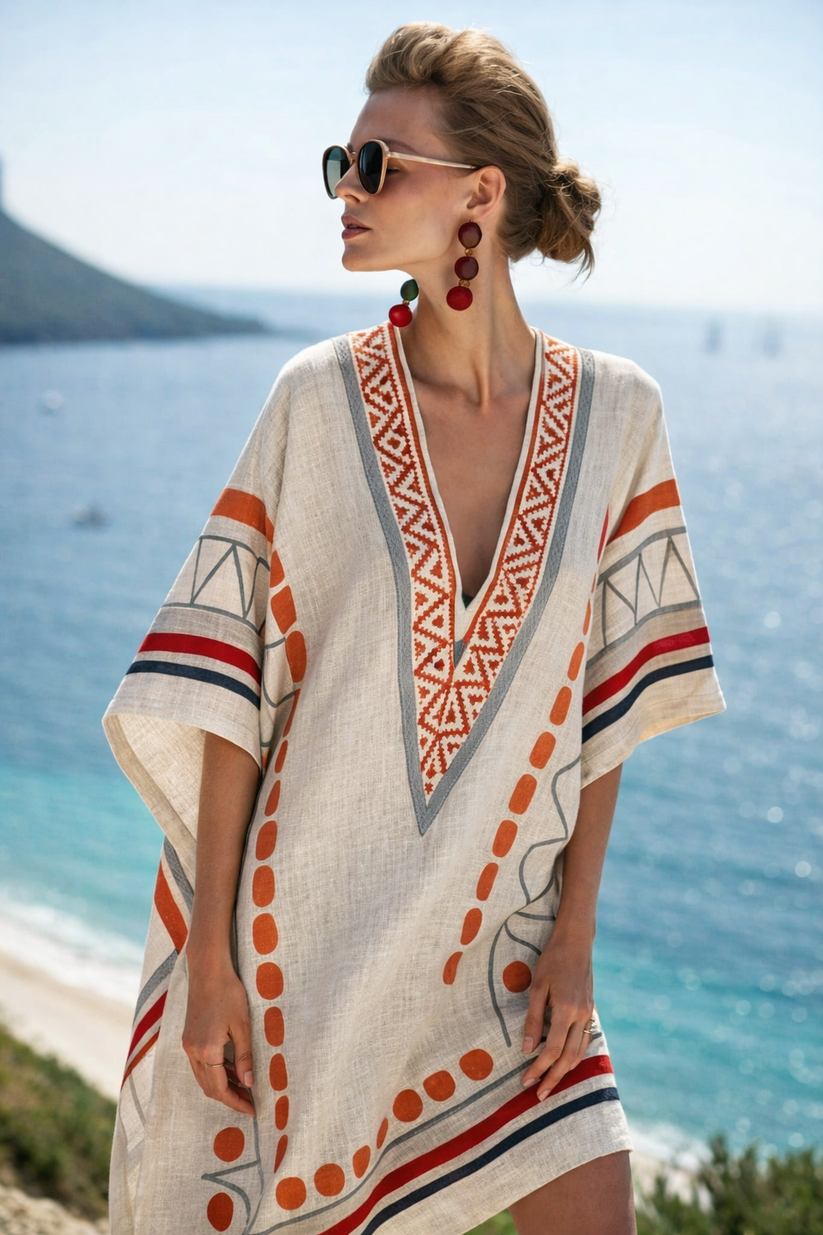 Kurzes Strandkleid Damen Lockere Form Sommer-Velnorah