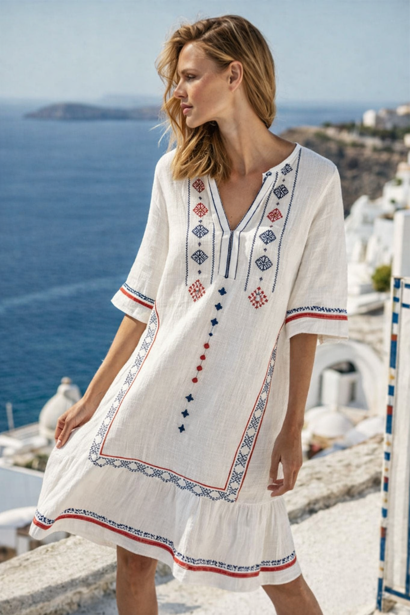 Kurzes Strandkleid Damen Lockere Form Sommer-Velnorah