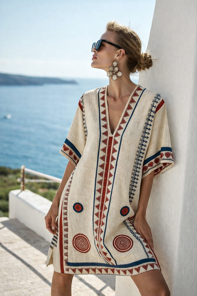 Kurzes Strandkleid Damen Lockere Form Sommer-Velnorah