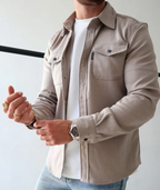 Lässige Herren Hemdjacke mit Knopfschluss und Brusttaschen-Velnorah
