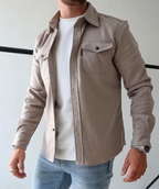 Lässige Herren Hemdjacke mit Knopfschluss und Brusttaschen-Velnorah