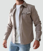 Lässige Herren Hemdjacke mit Knopfschluss und Brusttaschen-Velnorah
