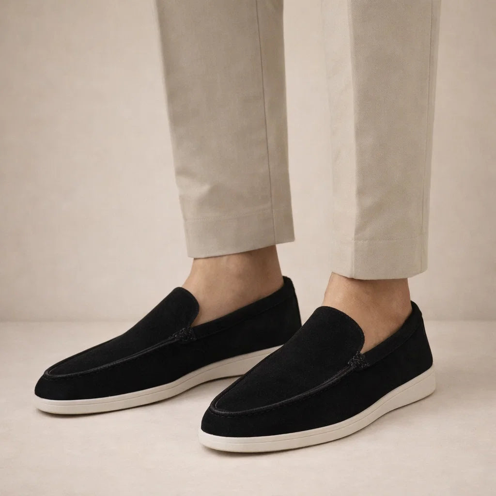 Lässige Slipper Herren Regular Fit Obermaterial aus Leder Instapmodell-Velnorah