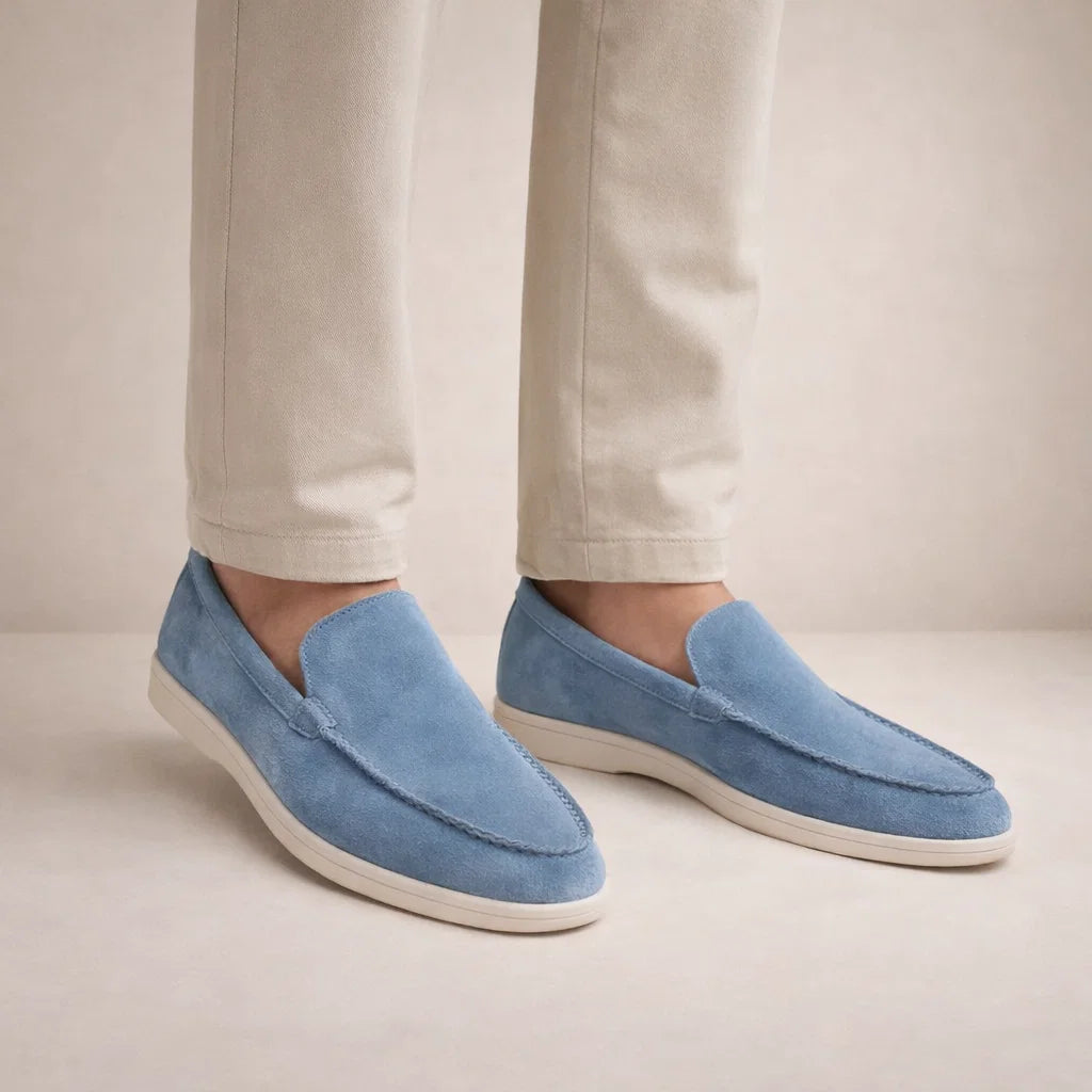 Lässige Slipper Herren Regular Fit Obermaterial aus Leder Instapmodell-Velnorah