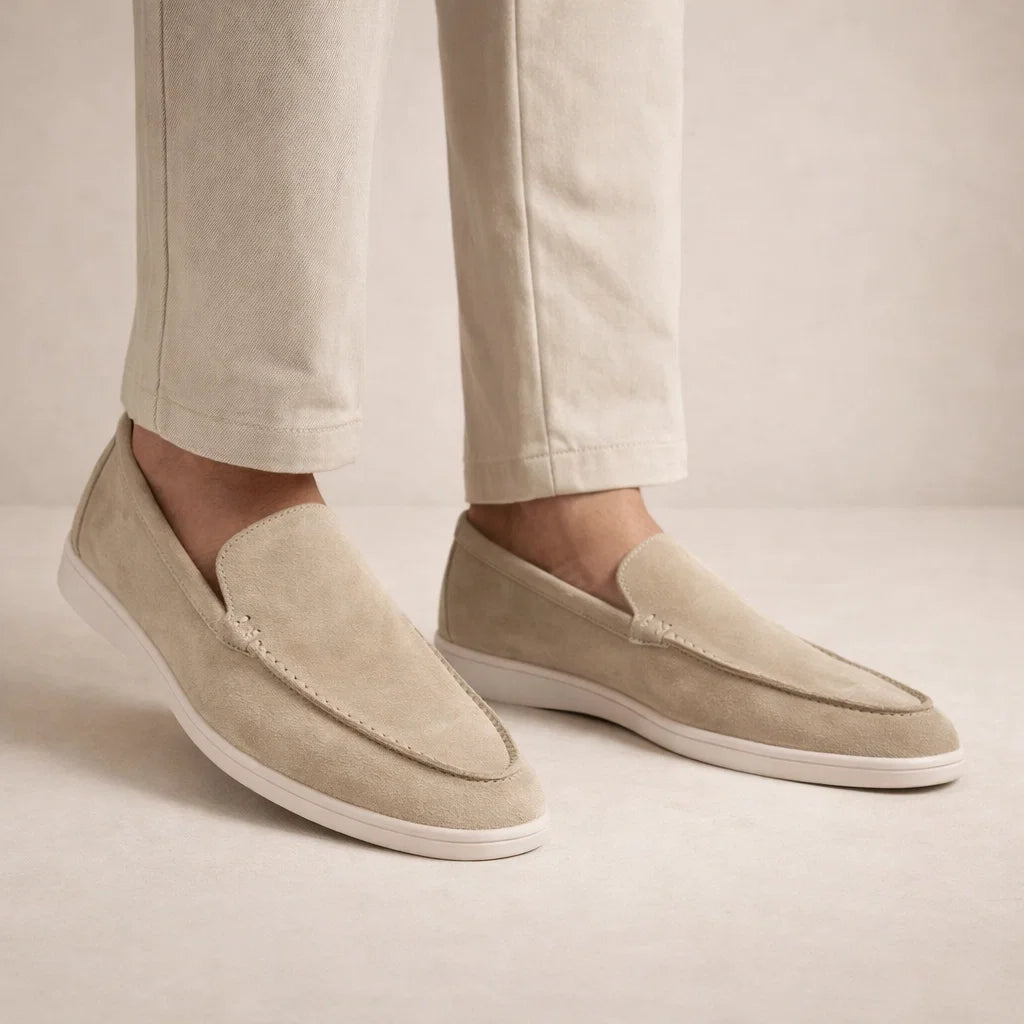 Lässige Slipper Herren Regular Fit Obermaterial aus Leder Instapmodell-Velnorah