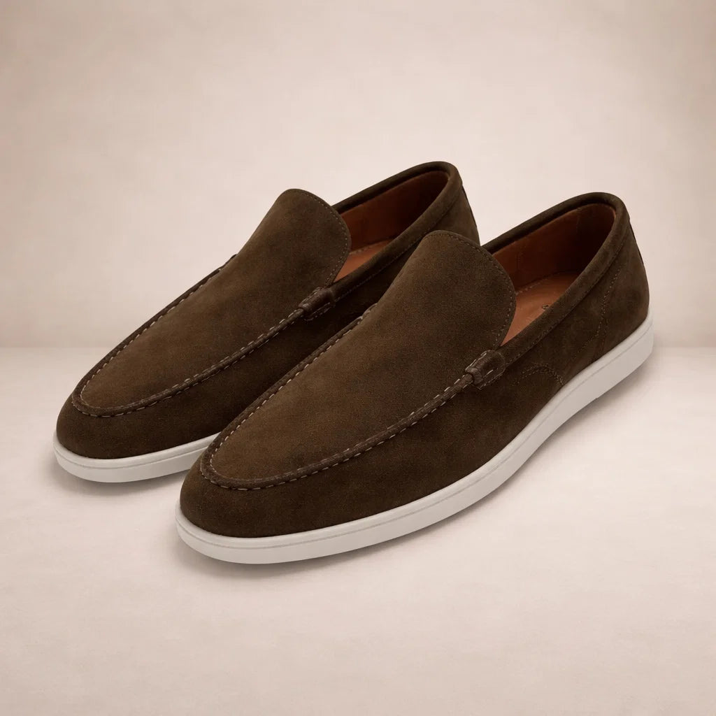Lässige Slipper Herren Regular Fit Obermaterial aus Leder Instapmodell-Velnorah
