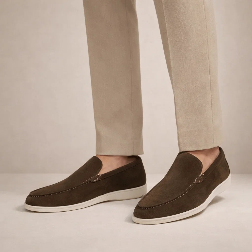 Lässige Slipper Herren Regular Fit Obermaterial aus Leder Instapmodell-Velnorah
