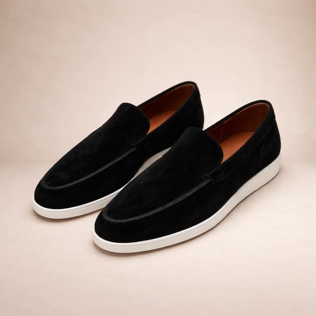 Lässige Slipper Herren Regular Fit Obermaterial aus Leder Instapmodell-Velnorah