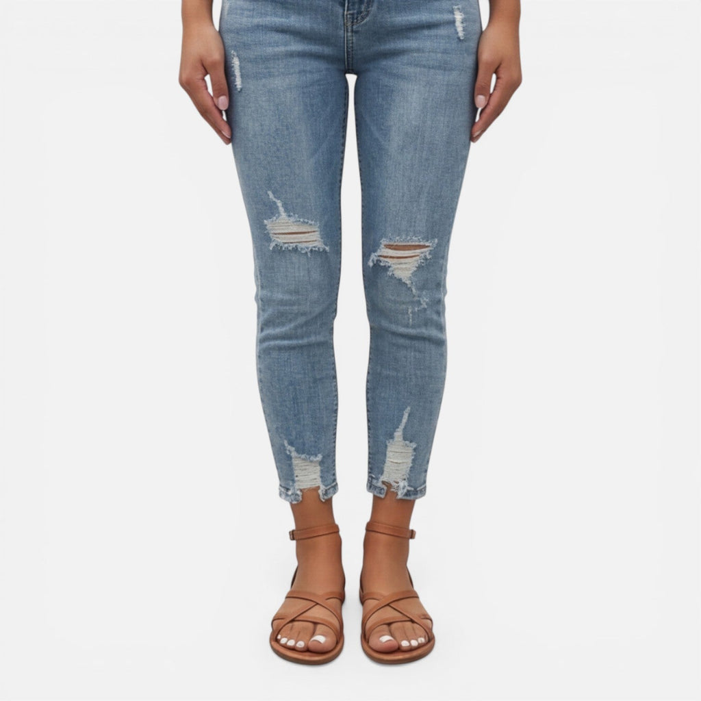 Leder Sandalen Damen Flach Mit Knöchelriemen Casual-Velnorah