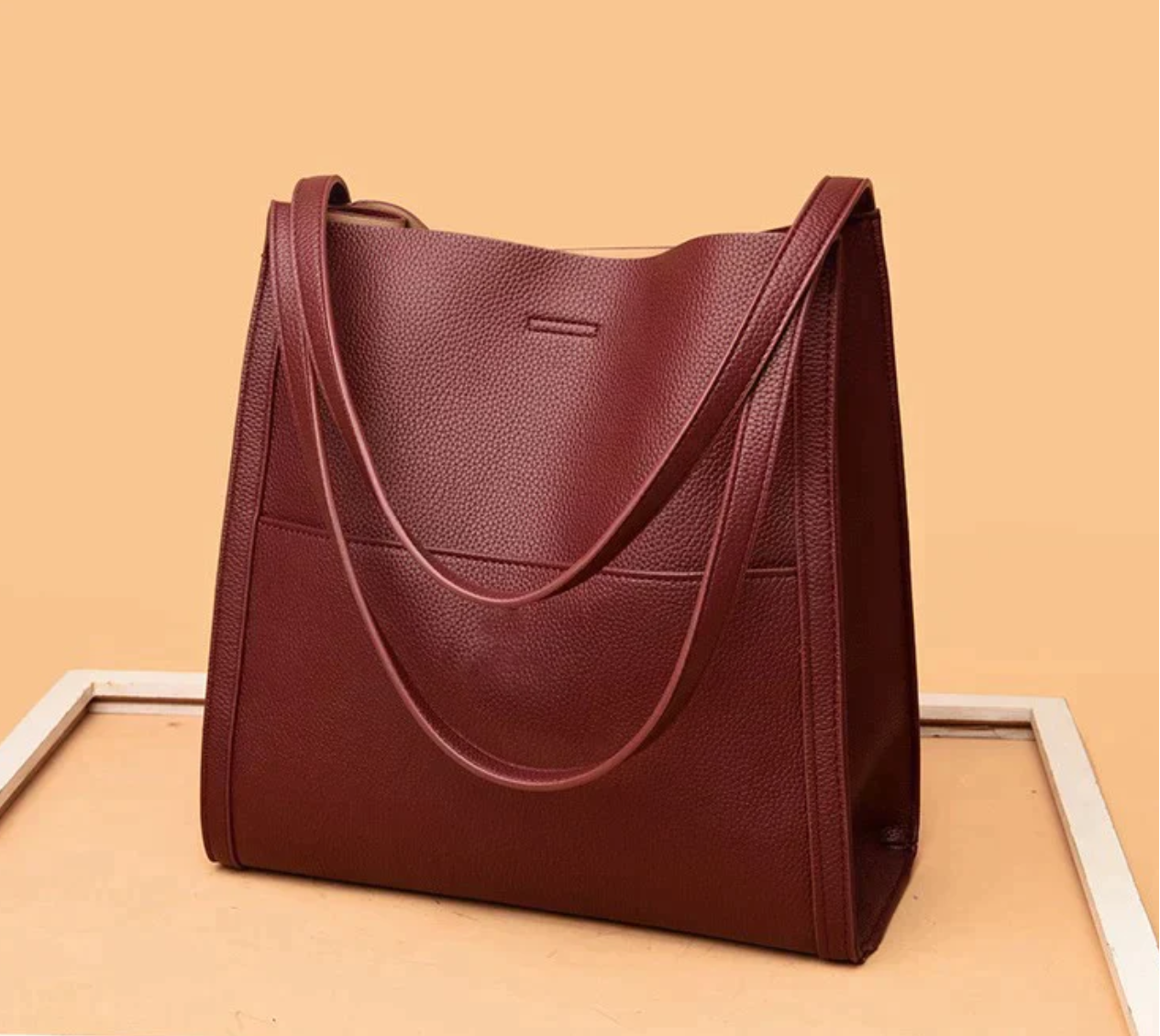 Lederne Schultertasche Damen Tragetasche Organizer Casual-Velnorah