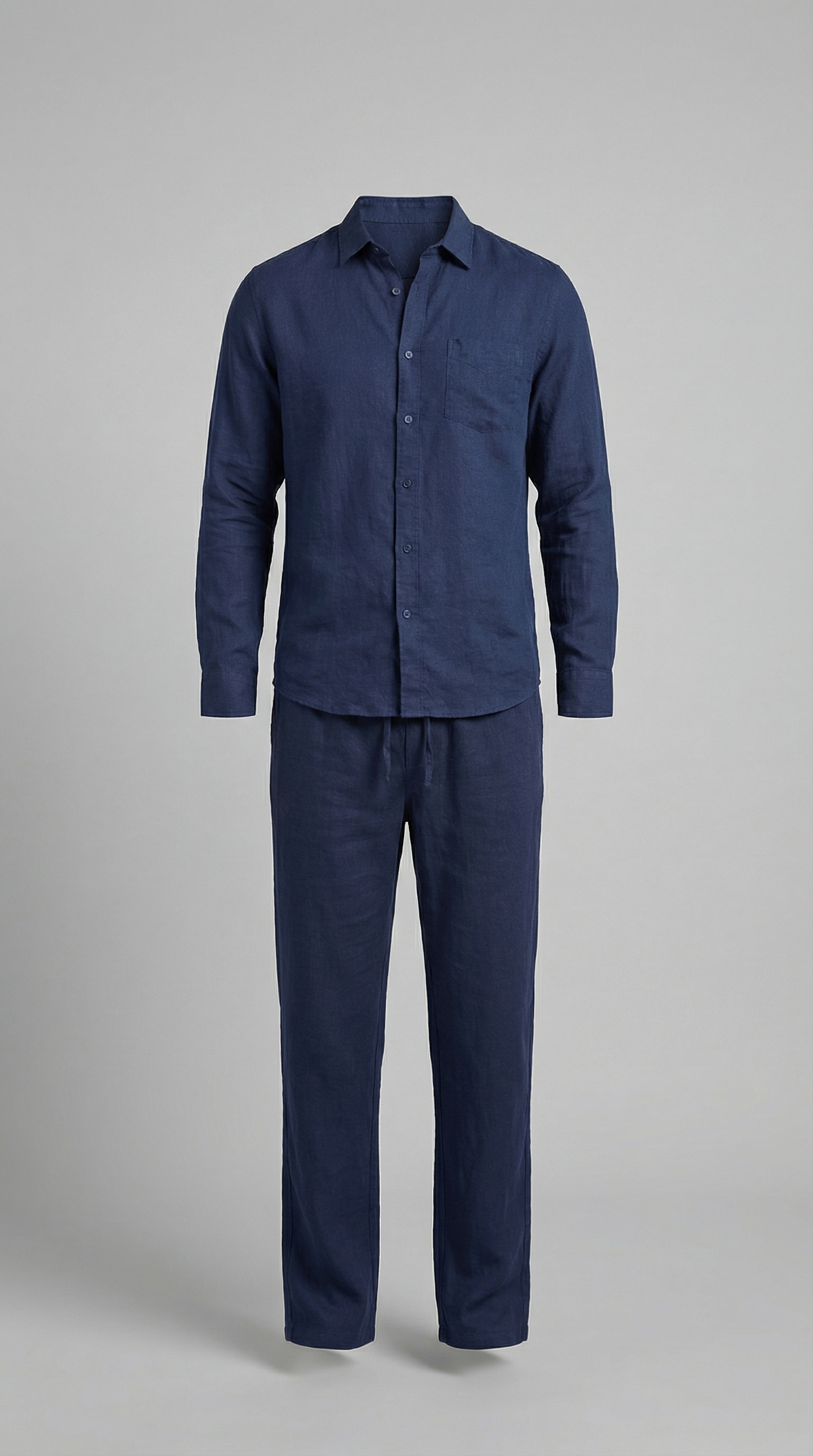 Linnen Co-Ord Set Herren Lange Ärmel Casual-Velnorah