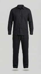 Linnen Co-Ord Set Herren Lange Ärmel Casual-Velnorah